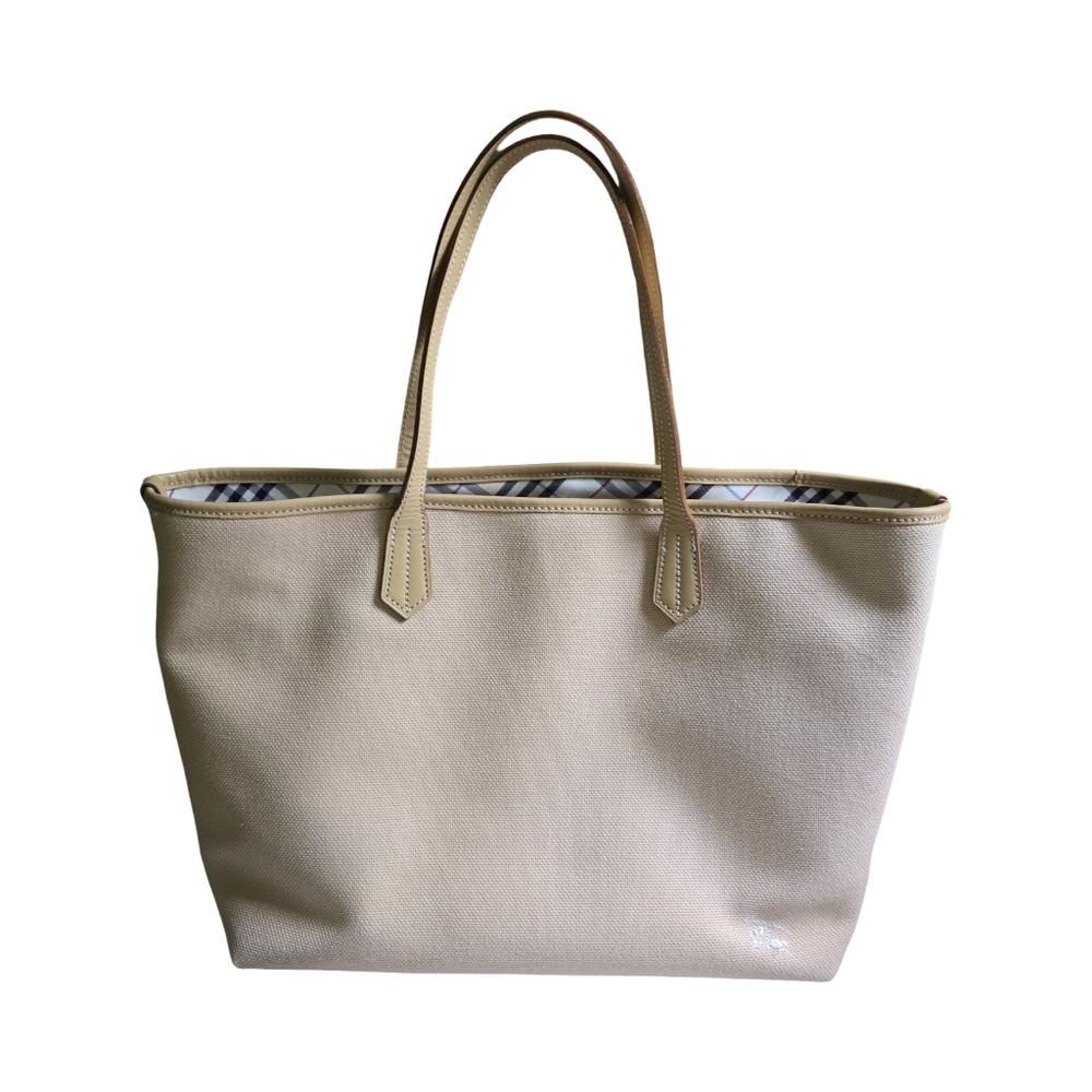 Burberry Elegant Cream Canvas Bag